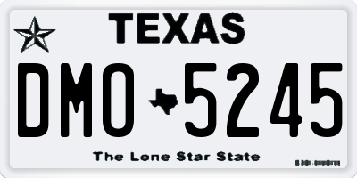 TX license plate DMO5245
