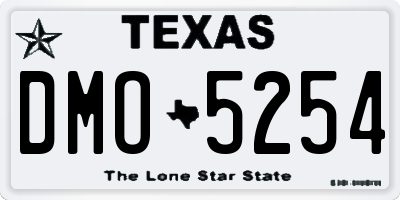 TX license plate DMO5254