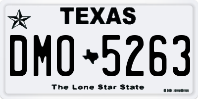 TX license plate DMO5263