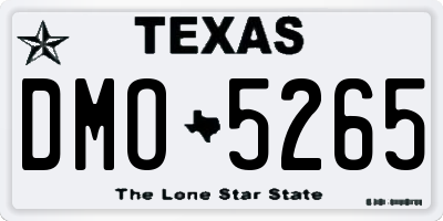 TX license plate DMO5265