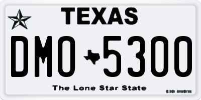 TX license plate DMO5300