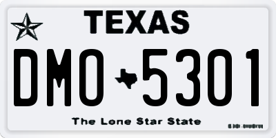 TX license plate DMO5301