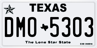 TX license plate DMO5303