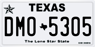 TX license plate DMO5305