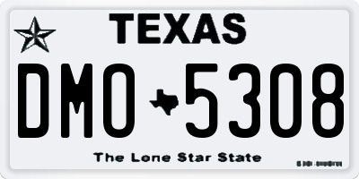 TX license plate DMO5308
