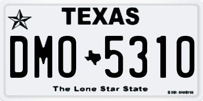 TX license plate DMO5310