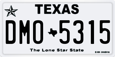 TX license plate DMO5315