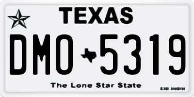 TX license plate DMO5319
