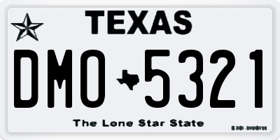 TX license plate DMO5321
