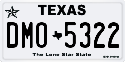 TX license plate DMO5322
