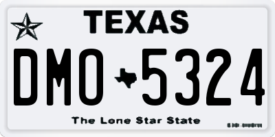 TX license plate DMO5324