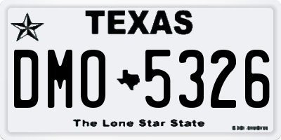 TX license plate DMO5326