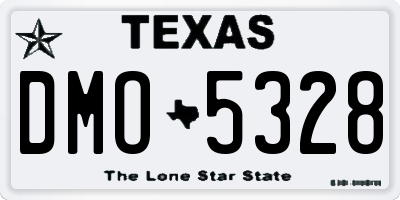 TX license plate DMO5328