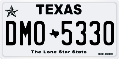 TX license plate DMO5330