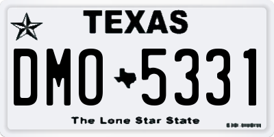 TX license plate DMO5331