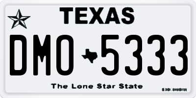 TX license plate DMO5333