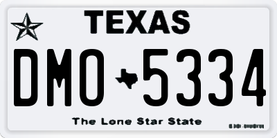 TX license plate DMO5334