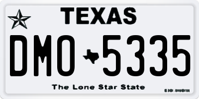 TX license plate DMO5335