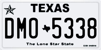 TX license plate DMO5338