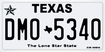 TX license plate DMO5340