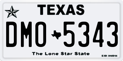TX license plate DMO5343