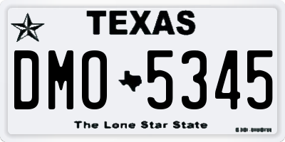 TX license plate DMO5345