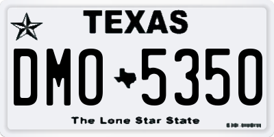TX license plate DMO5350