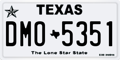 TX license plate DMO5351