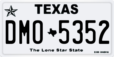TX license plate DMO5352