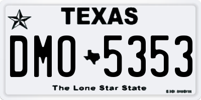 TX license plate DMO5353