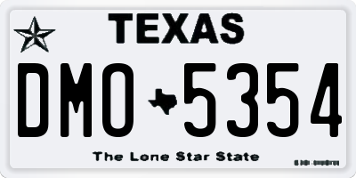 TX license plate DMO5354