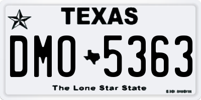 TX license plate DMO5363