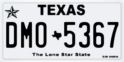 TX license plate DMO5367