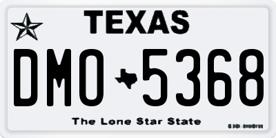 TX license plate DMO5368