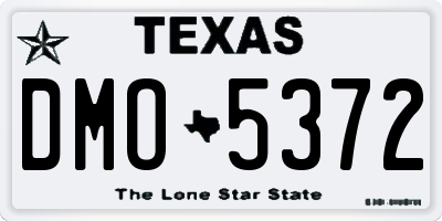 TX license plate DMO5372