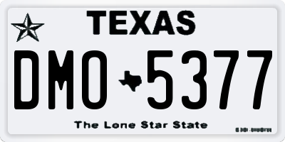 TX license plate DMO5377
