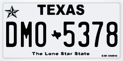 TX license plate DMO5378