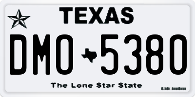 TX license plate DMO5380