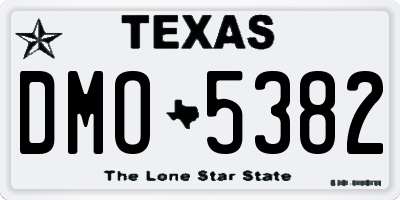 TX license plate DMO5382