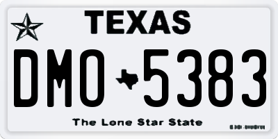 TX license plate DMO5383