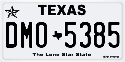 TX license plate DMO5385