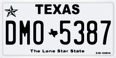 TX license plate DMO5387