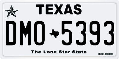 TX license plate DMO5393