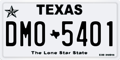 TX license plate DMO5401