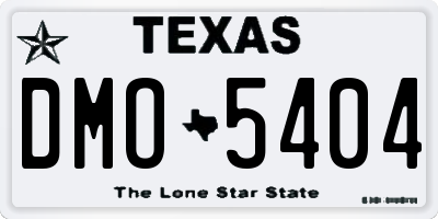 TX license plate DMO5404