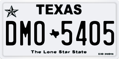 TX license plate DMO5405