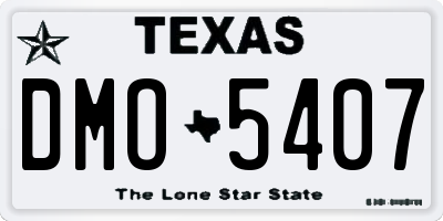 TX license plate DMO5407