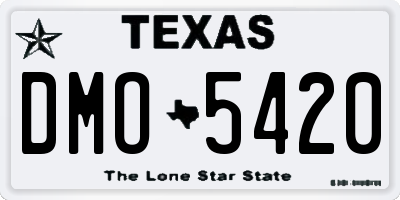 TX license plate DMO5420