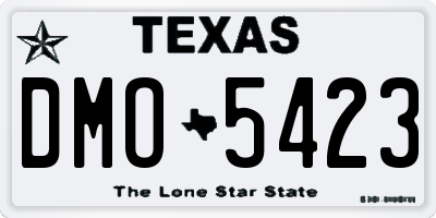 TX license plate DMO5423