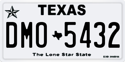 TX license plate DMO5432